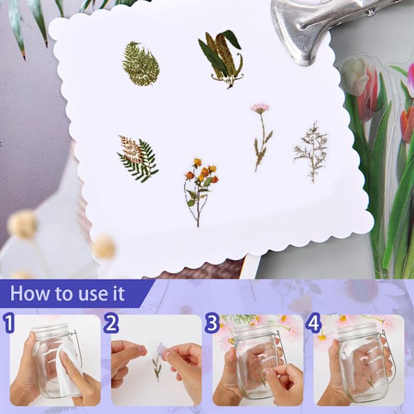 120 st vattentäta transparenta vintage ormblad blomsterklistermärken
