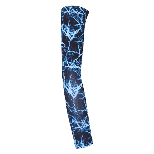 Åndbar Basketball Arm Sleeve Cover Hudbeskyttelse Solbeskyttende Lynet Blå XL