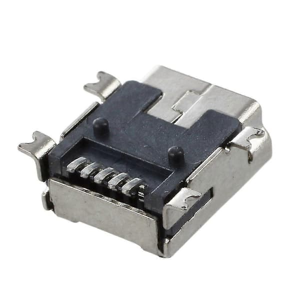 Ersättnings Mini Usb Typ B Fe 5 Pin Pcb Kortmonterad Laddningskontakt 10 st