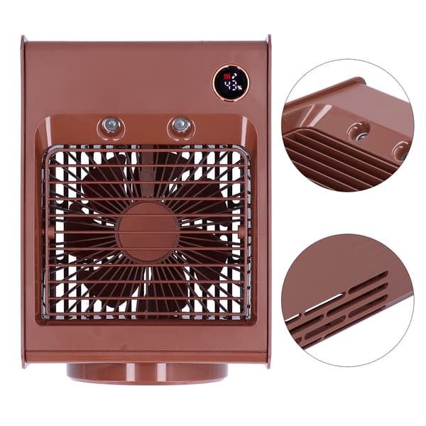2 i 1 Oscillerende Spray Luftfugter Ventilator med Lys USB Opladning Desktop Luftkøler Ventilator til HjemmeKaffe