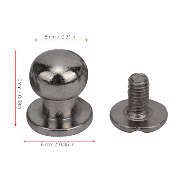 20 st 9 x 8 mm DIY zinklegering nitar rund huvud nippel spik väska skor tillbehör för läder, pistol färg