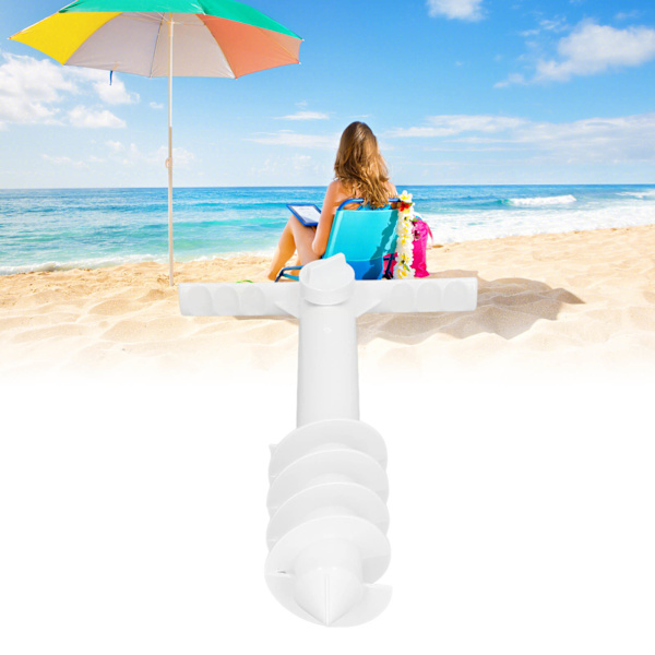 Strandparasol Sandforankring Multifunktionel Sikker Parasolholder Stativ med 5 Spiral Skruer til Strand Græs Vandland