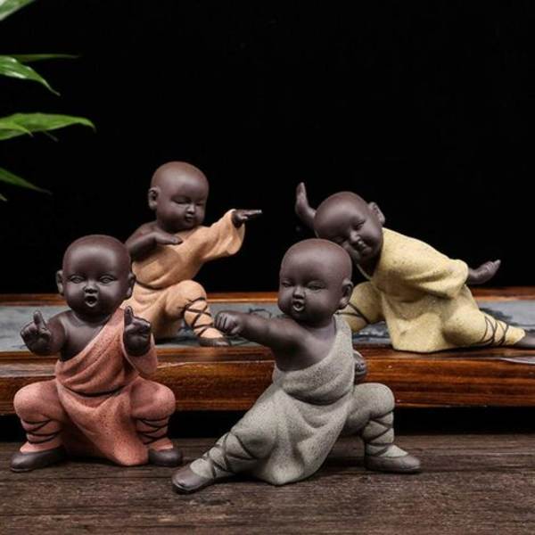 Mini Moine Ornements Statue De Bouddha Kung Fu Thé Pet Zen Garden Plateau À Thé Figure Pour Kung Fu Plateau À Thé Voiture Décoration De Bureau
