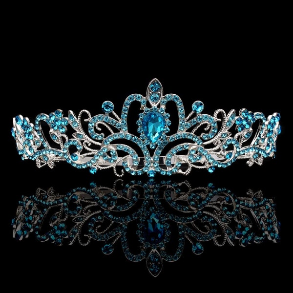 Silver Kristall Tiara Kronor För Kvinnor Flickor Prinsessan Elegant