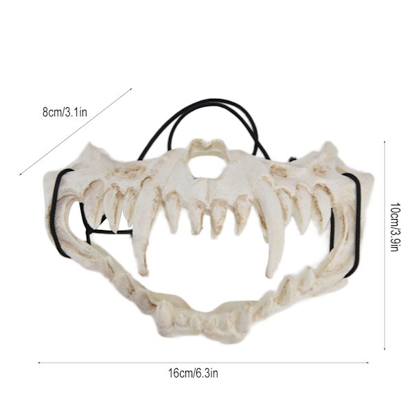 Latex Tiger Tand Maske - Holdbar, Vandafvisende, Justerbar og Uhyggelig Maske til Fest, Festival og Teater