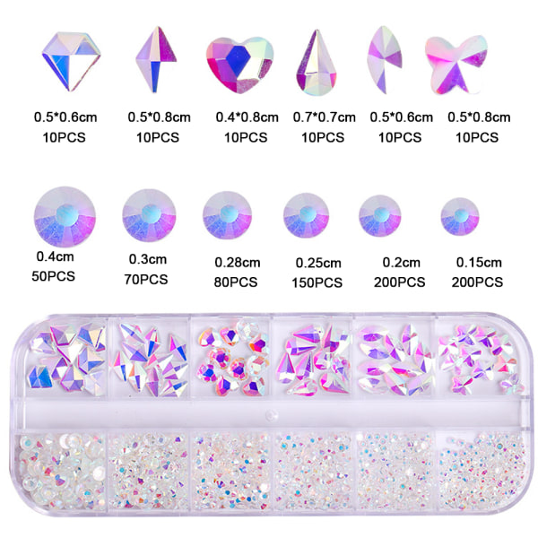 Nail Art Rhinestones Nail Gemstones, for DIY Craft Makeup Dressup Manicure Decoration