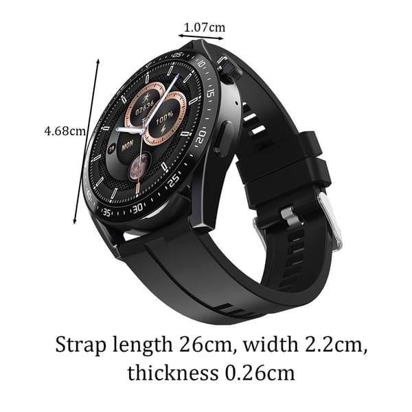 HW28 NFC åtkomstkontroll offline fjärrkontroll AI-assistent Bluetooth-samtal smart klocka Black+Black