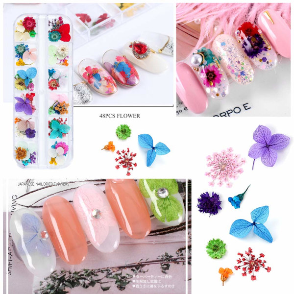 Tørkede Blomster til Resin Nail Art  3D Tørkede Blomster til Negler 2