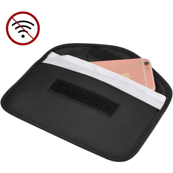 Faraday-taske til telefon, pung, bilnøgle, anti-bølgebeskyttelse, blokering af RFID/GPS/WiFi/LTE/NFC/RF-signaler (sort)