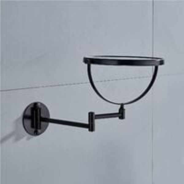 Väggmonterad smink spegel x3, svart smink spegel badrum spegel 20 cm dubbel vägg spegel, 360° svängbar och utdragbar