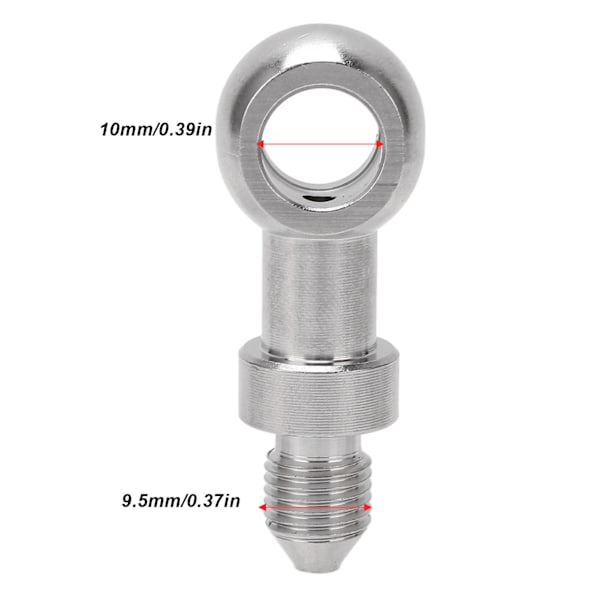 3/8 tum Bromsbanjoanslutning 10 mm Innerdiameter Rostfritt Stål Slanglinjeadapter Läckageförebyggande för M10 Banjo Bult