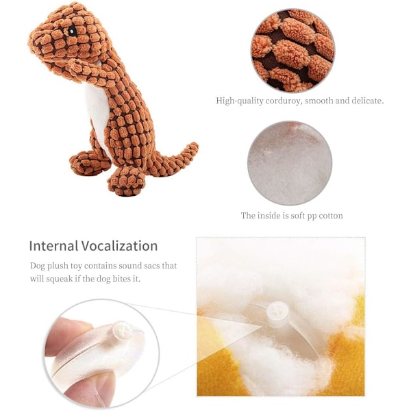 Plush Hundelegetøj Plush Hundelegetøj Snøre Holdbar Interaktivt Legetøj Inkluderer Plastik Støj Skrigende Dinosaur Form Plush Legetøj
