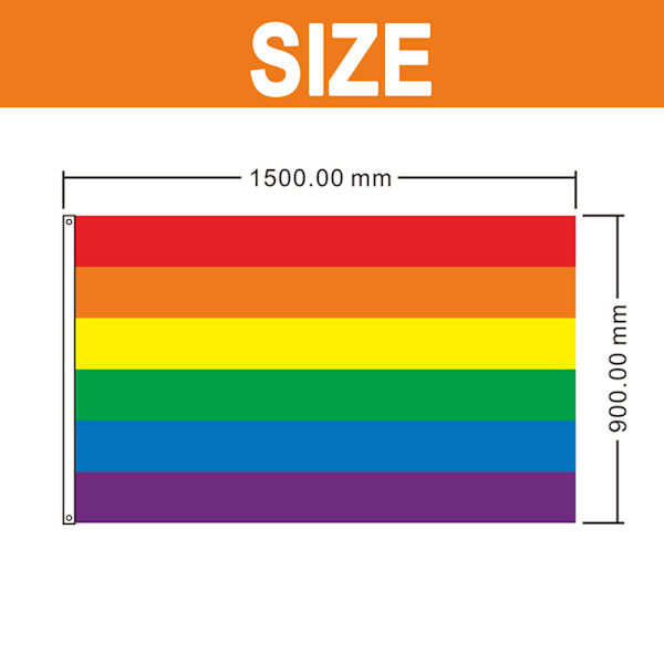Super Polyester Material Regnbågsfärgad Tryckt Flagga, Livfulla Färger Blekningsbeständig För Inom- och Utomhusbruk, 3x5 Fot Mässingsöljetter
