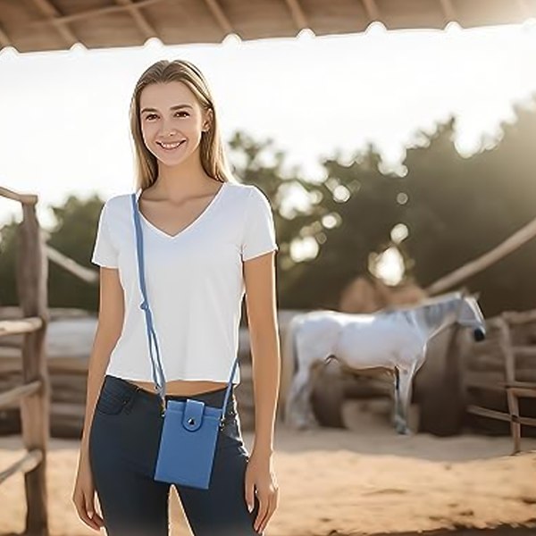 Liten mobiltelefon plånbok väska crossbody för kvinnor läder slim