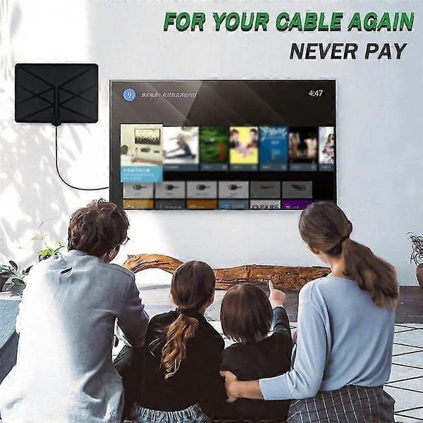 25db TV-antenn, HD digital inomhusantenn lång 1500 miles räckvidd stöder 4k 1080p och äldre TV-apparater