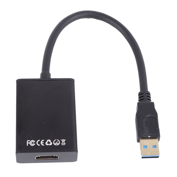 USB 3.0 till HD Multimedia Interface-adapter, stödjer 1080P, drivrutinsfri USB 3.0-kabel för flera skärmar till TV-apparater och bärbara datorer