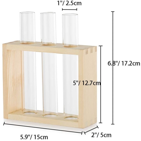 Väggmonterad glasvas för växtförökning, modern design, 3 provrör