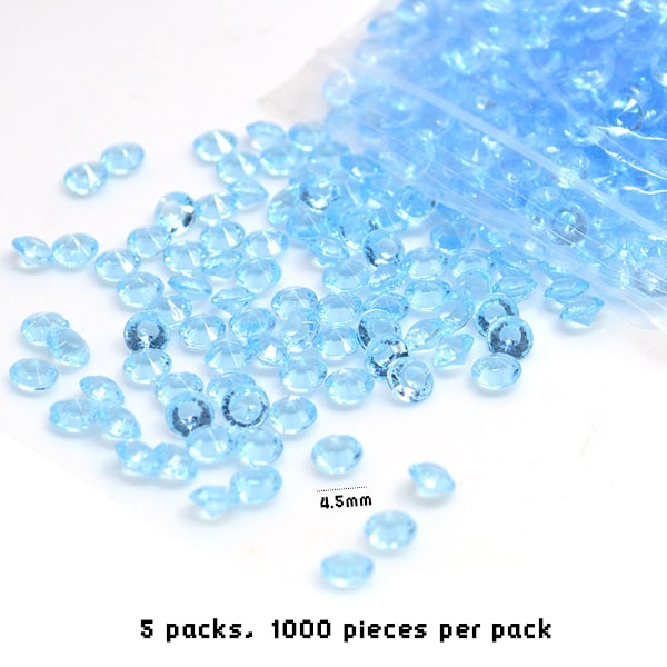 5000 stk. DIY Spidse Akryl Diamant Konfetti Stene til Bryllup Fest (Lyseblå)