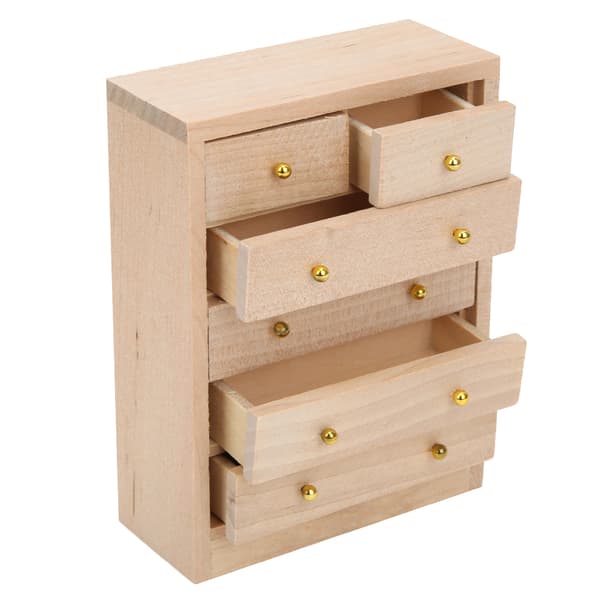 Solid Træ Miniature Møbel Ornament, Birk Materiale Udsøgt Håndværk Til Dekorativt Dukkehus Møbel Mini Hus Tilbehør