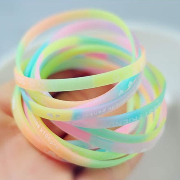50 stk. Silikonarmbånd for barn, mørkt lysende, for barn