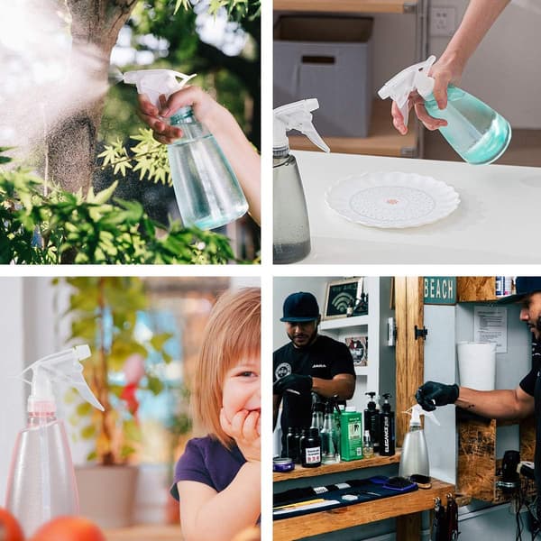 Mångsidiga sprayflaskor, sprayflaskor med justerbart munstycke, ergonomiskt utformade för komfort och bekvämlighet i svart, rosa, blå, 3 st