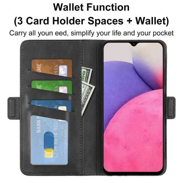 SKALO Samsung A33 5G Premium Wallet Case - Sort Sort