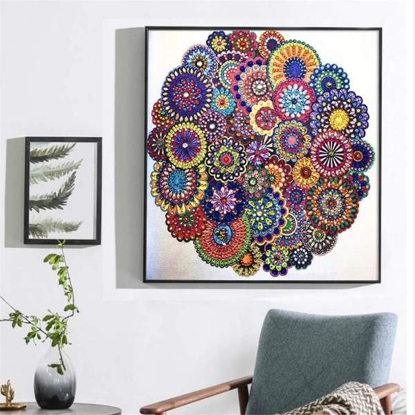 Timanttimaalaus DIY 5D Erikoismuotoinen Strass, Mandala Kukka
