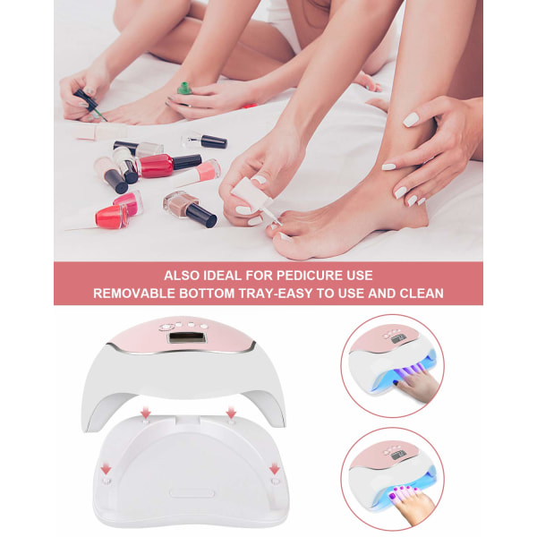 120W UV LED-nagellampa, snabbare nageltorkare LED-nagelljus för alla gellack med 4 timers, professionella nail art , finger- och tånagel