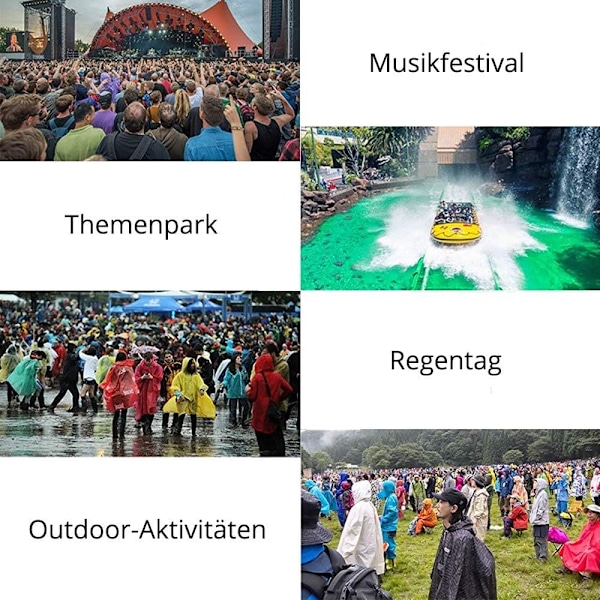 Äventyrsredo Regnkläder, Vattentäta Snabbtorkande, EVA Material Återanvändbara Regnrockar för Vuxna, Slitstarka och Rivtåliga, Portabla Regnponchos för Vuxna