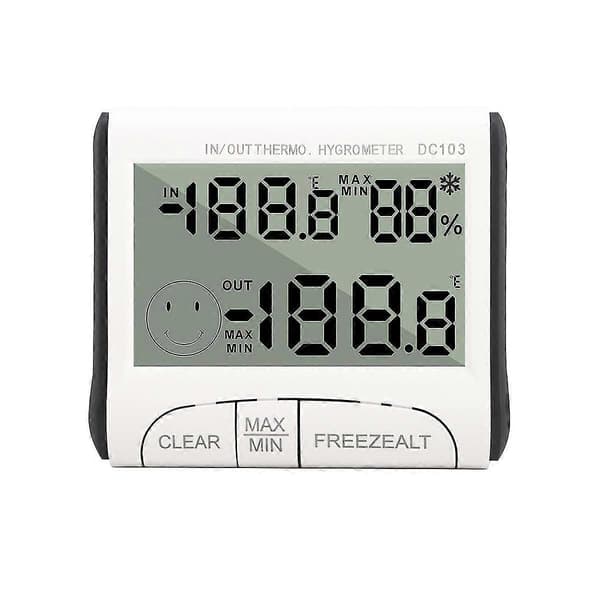Digitalt LCD Termometer Hygrometer Innendørs Mini Temperatur Fuktighetsmåler Sensor Med Probe Frost A