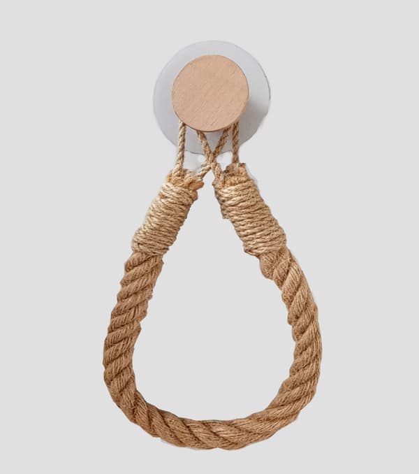 Vintage toiletpapirholder af hampetov til badeværelse