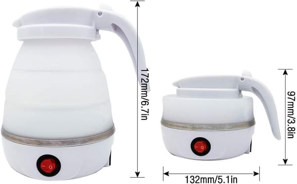 Sammenklappelig kedel, silikone, med bund i rustfrit stål, 0,6 l