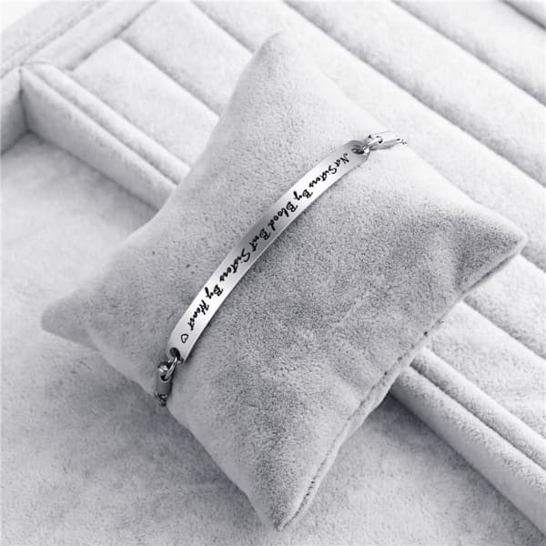 Vennskap Inspirerende Sitat Bar Armbånd Gravert Rustfritt S