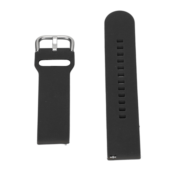 Smartwatch Silikonrem 20mm Monokrom Urrem med Hurtigudløsningsbeslag Silikonrem Sort