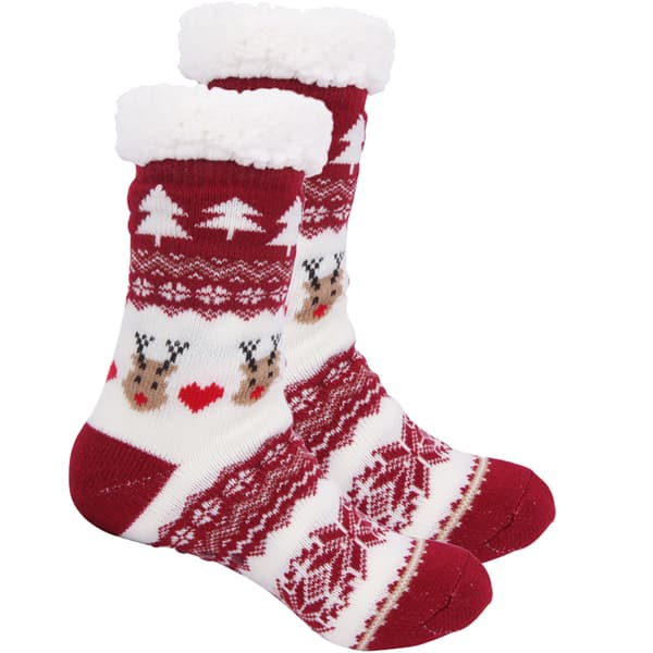 Julstrumpor för flickor, halkfria, fluffiga vinterstrumpor för kvinnor Style 2