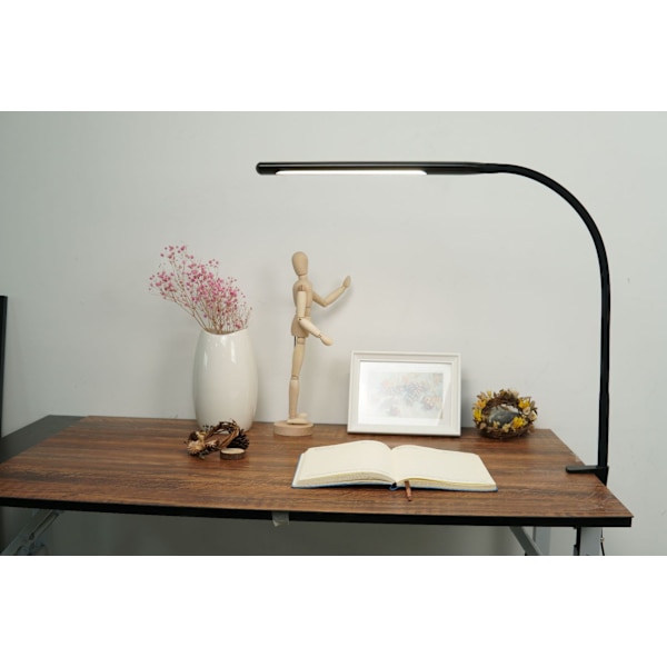 LED Klemmeskrivebordslampe, USB Fleksibel Foldbar Læselampe Blødt Lys