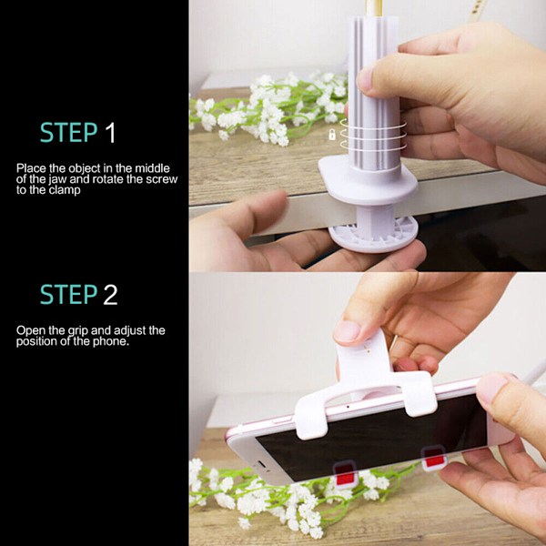 360° Sengesidebord Stativ Holder Stativ For iPhone Tablet Mobiltelefon DE
