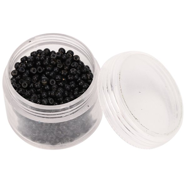 1000 st 3 mm x 2 mm silikonmikro-länkar ringar pärlor hårförlängningsverktyg svart