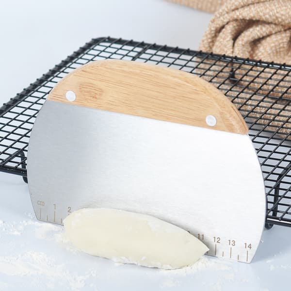2 stk. Kvadratisk Buet Brød- og Pizzakutter - Rustfritt Stål