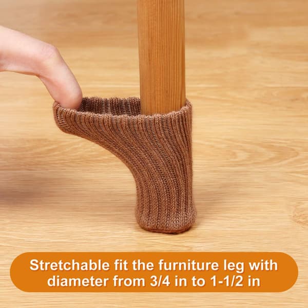 16 st Elastiska Stickade Stolsstrumpor för Möbler, 2,5 - 5 cm Fyrkantiga