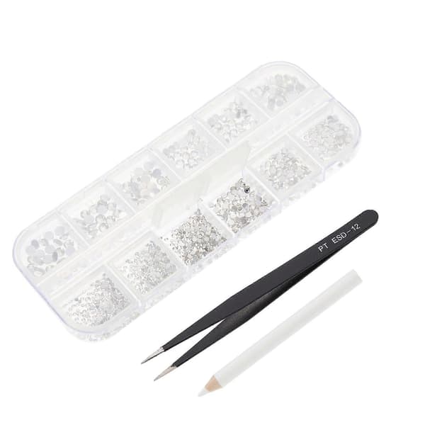 1 sett neglekunstdekorasjoner Plast Rhinestone negletilbehør DIY manikyrpynt