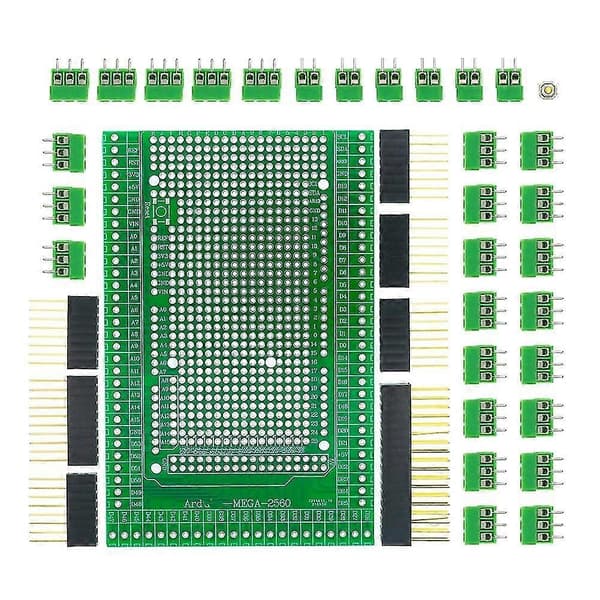Kompatibel med dubbelsidig PCB Prototyp Skruvplint Shield Board Kit för 2560