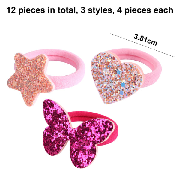 12 kpl Glitter-hiussiteitä vauvoille, joustavat kumilenkit