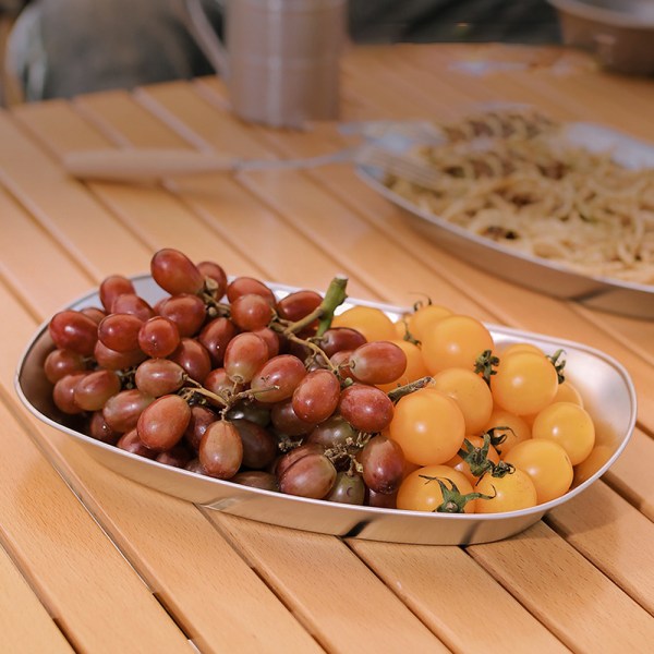 2 stk. Serveringsfade Snackbakke Vintage Tinplade Båd Fade