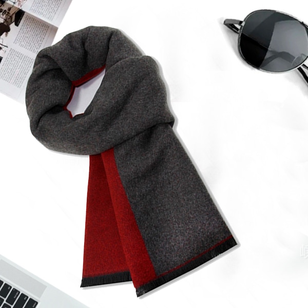 Mænds Vinter Varmt Lang Blødt Sjal Tartan Tassel Sjal til Mænd