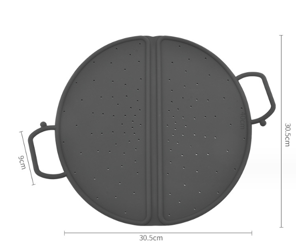 30,5 cm * 30,5 cm, silikone stænkskærm til gryder og pander
