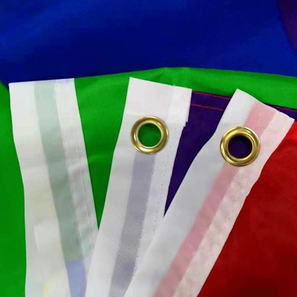 Super Polyester Material Regnbågsfärgad Tryckt Flagga, Livfulla Färger Blekningsbeständig För Inom- och Utomhusbruk, 3x5 Fot Mässingsöljetter