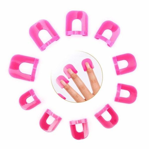 26PCS Återanvändbara mjuka plast nagellack stenciler med 10 storlekar