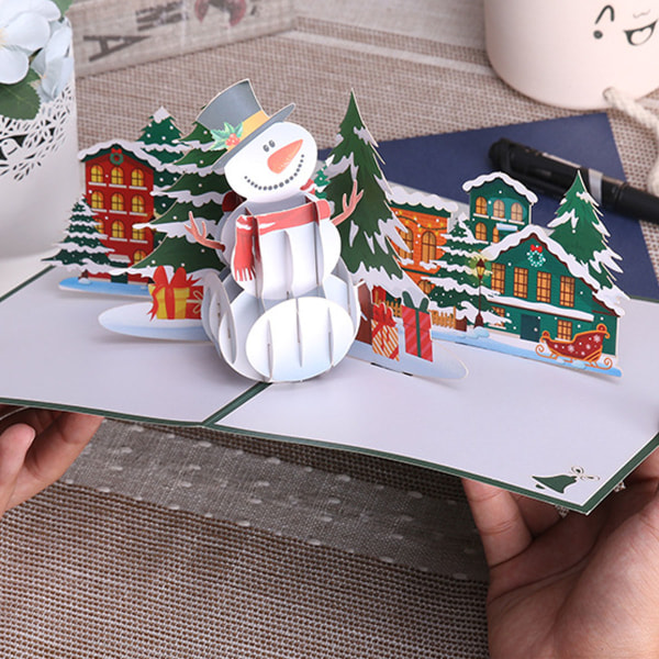 2st jul 3D gratulationskort Fantasy Christmas Tree Blessing