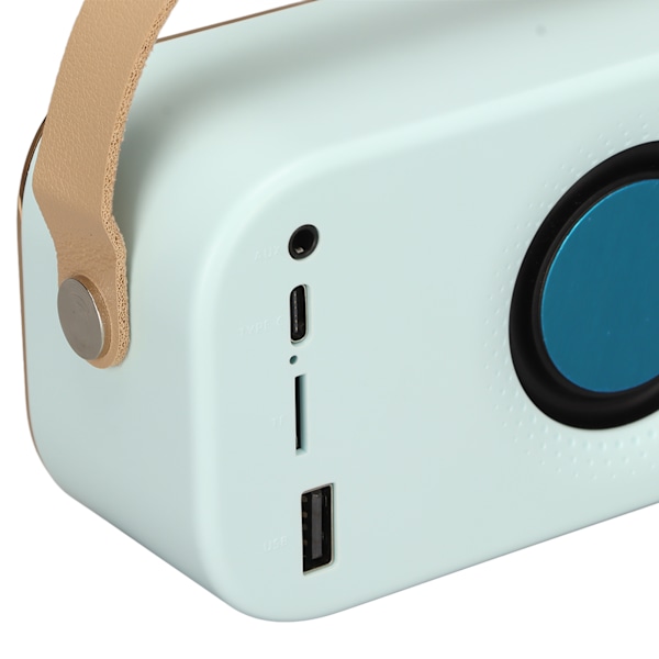 Bluetooth-högtalare Stereo HiFi-ljud USB-laddning Retro Bärbar Trådlös Högtalare för Hemma Resa Blå